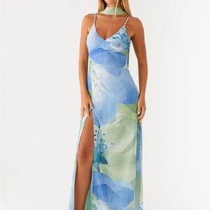 Blue Floral Maxi Dress
